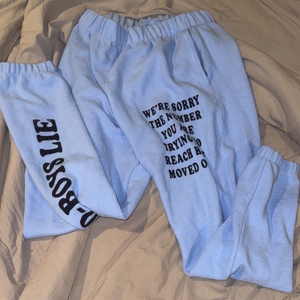 Boys Lie Light Blue Graphic Sweatpants
